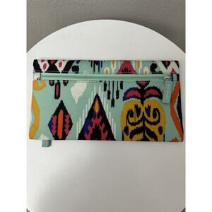 Vera Bradley Western Aztec Print Double Sided Zippered Pencil Pen Pouch/Case‎